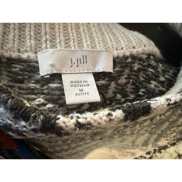 J. Jill Ombre Fair Isle Mock Neck Cotton Blend Sweater Size MEDIUM PETITE - Picture 5 of 9